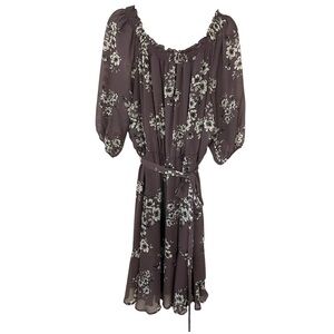 Maurices Purple Floral Chiffon Dress-Size 2 (2X)
